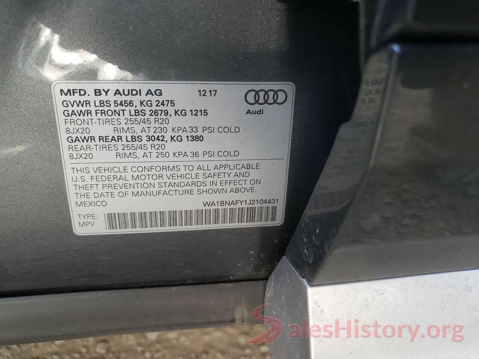 WA1BNAFY1J2104431 2018 AUDI Q5