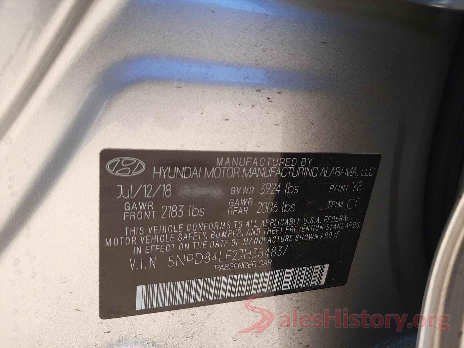 5NPD84LF2JH384837 2018 HYUNDAI ELANTRA