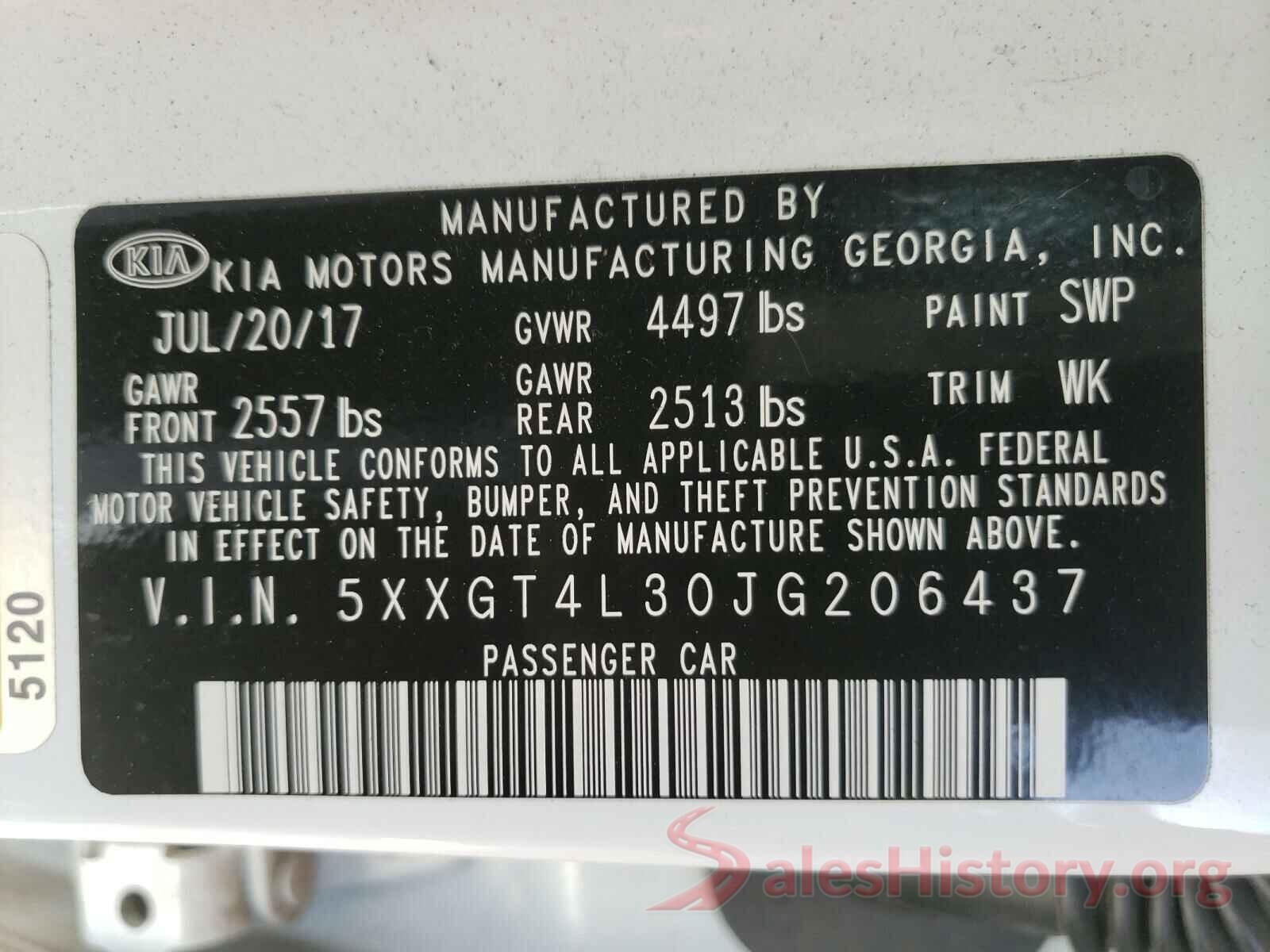 5XXGT4L30JG206437 2018 KIA OPTIMA