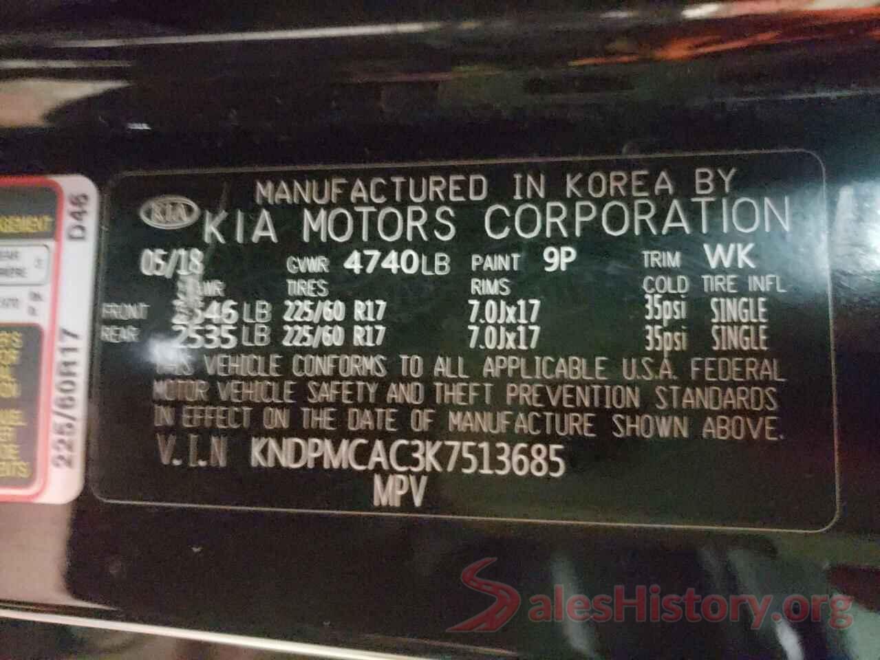 KNDPMCAC3K7513685 2019 KIA SPORTAGE