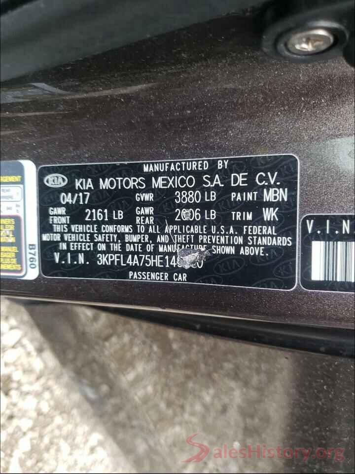 3KPFL4A75HE149060 2017 KIA FORTE