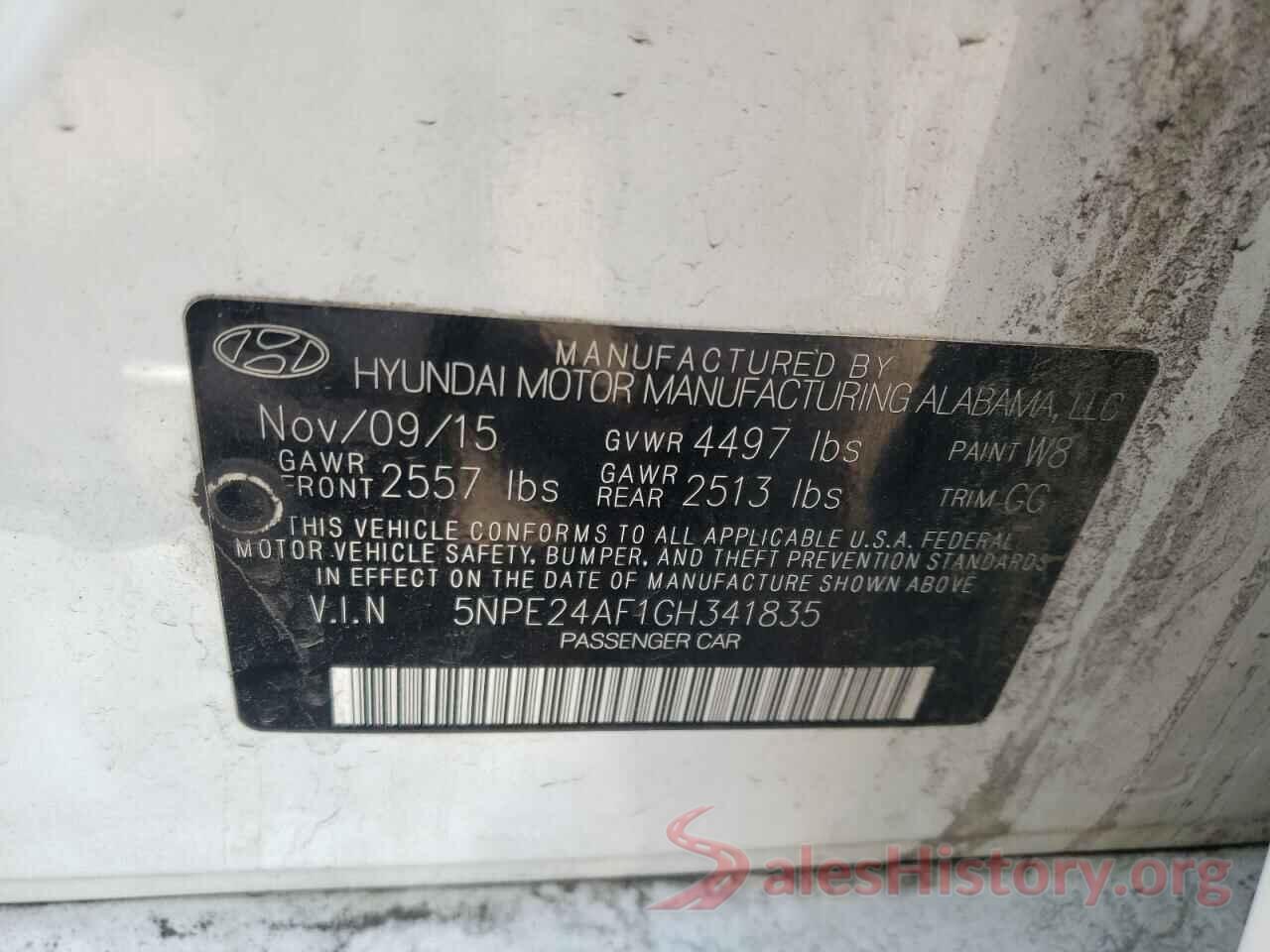 5NPE24AF1GH341835 2016 HYUNDAI SONATA