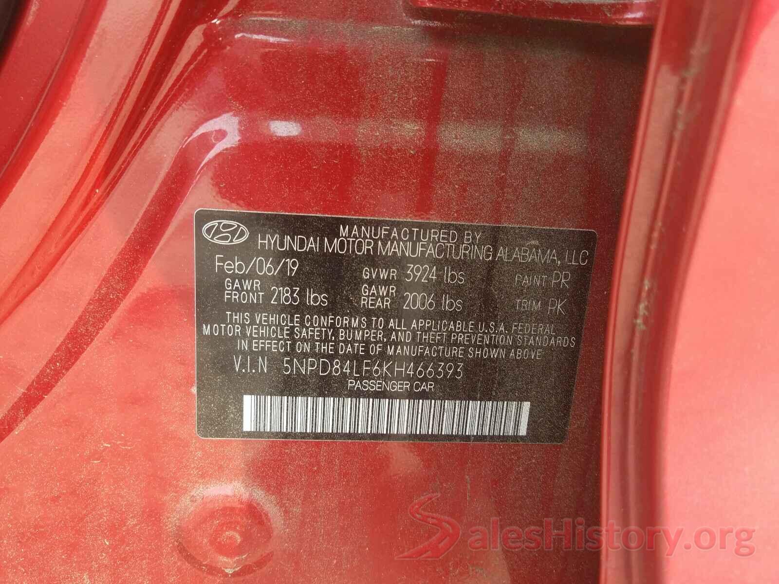 5NPD84LF6KH466393 2019 HYUNDAI ELANTRA