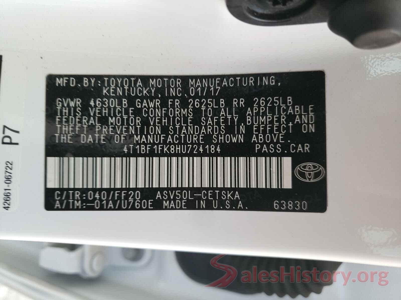 4T1BF1FK8HU724184 2017 TOYOTA CAMRY