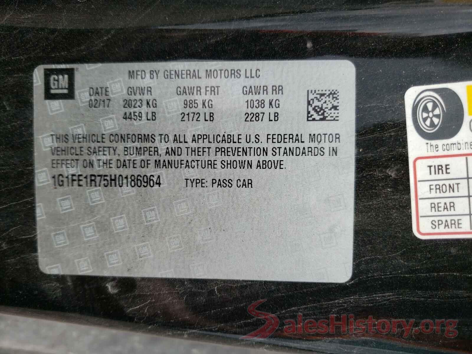 1G1FE1R75H0186964 2017 CHEVROLET CAMARO