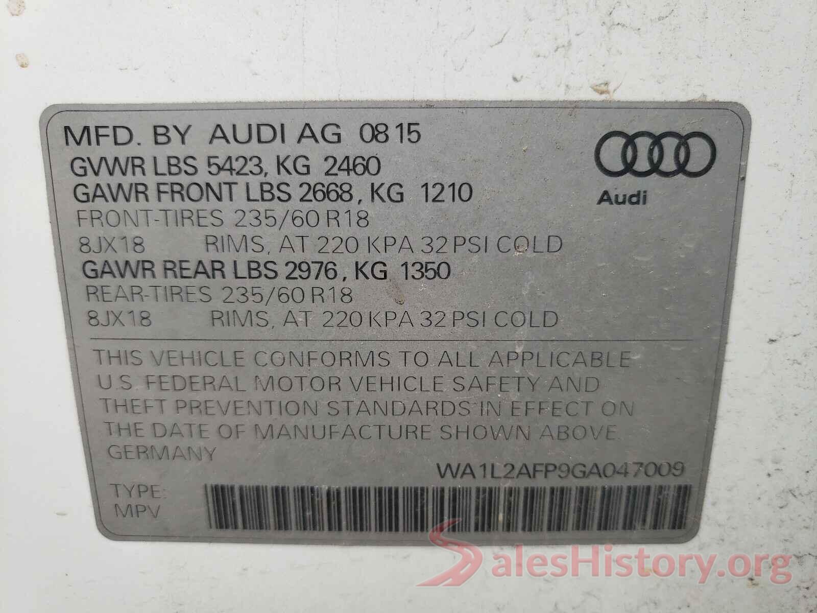 WA1L2AFP9GA047009 2016 AUDI Q5