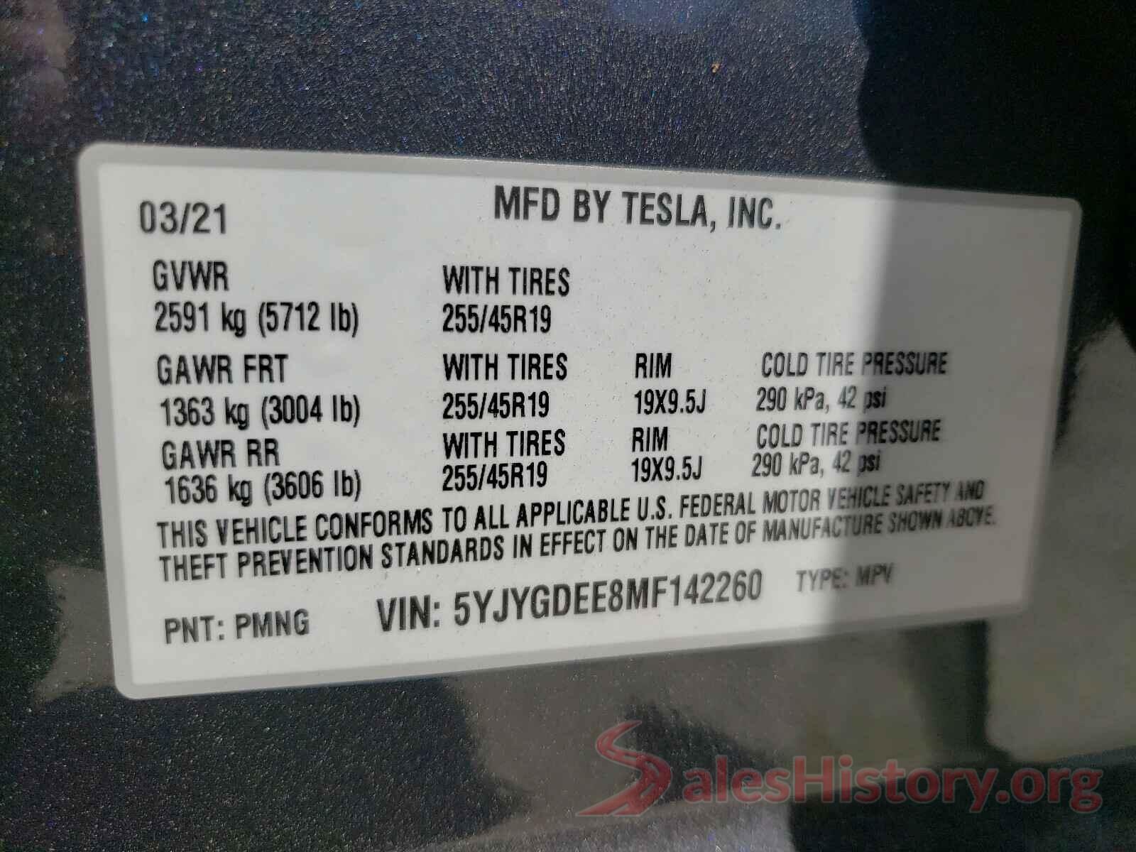 5YJYGDEE8MF142260 2021 TESLA MODEL S