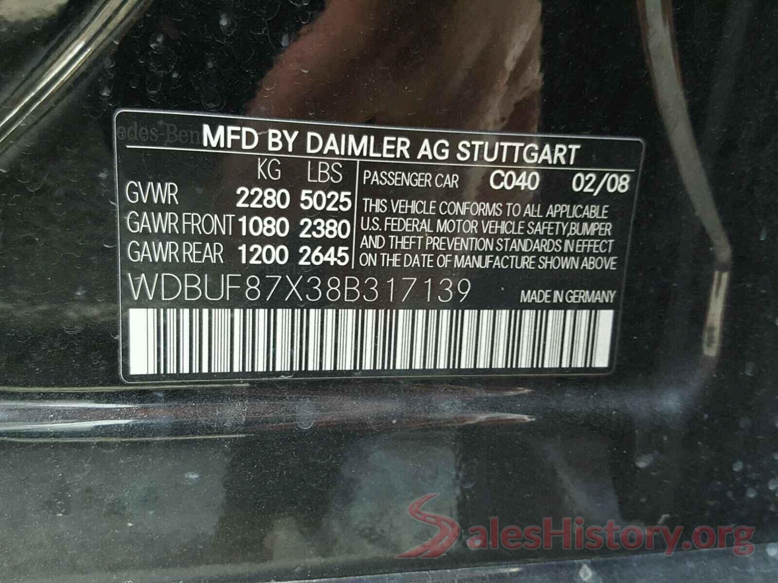 WDBUF87X38B317139 2008 MERCEDES-BENZ E 350 4MAT