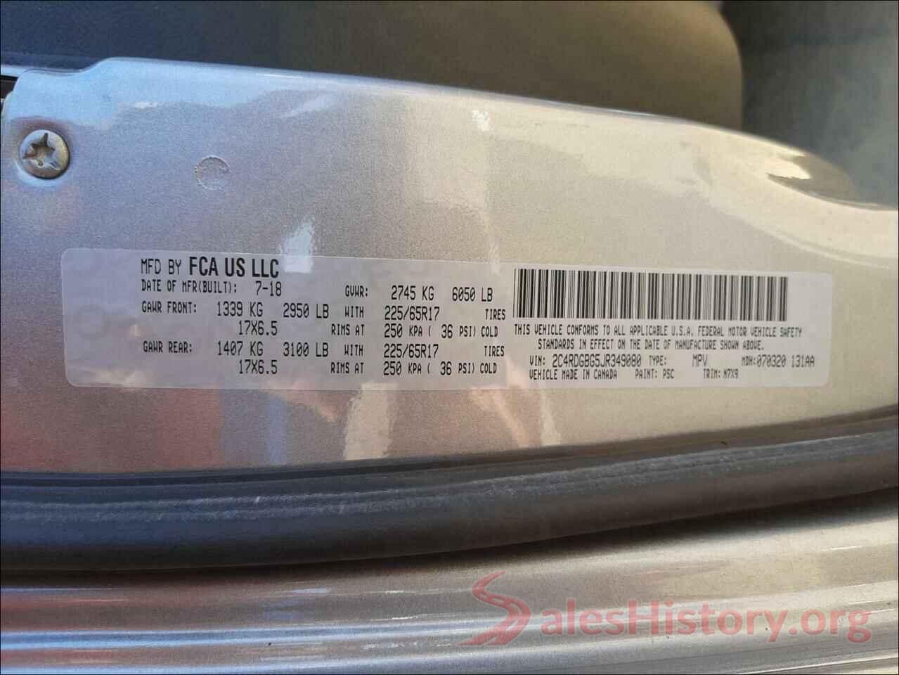 2C4RDGBG5JR349080 2018 DODGE GRAND CARA