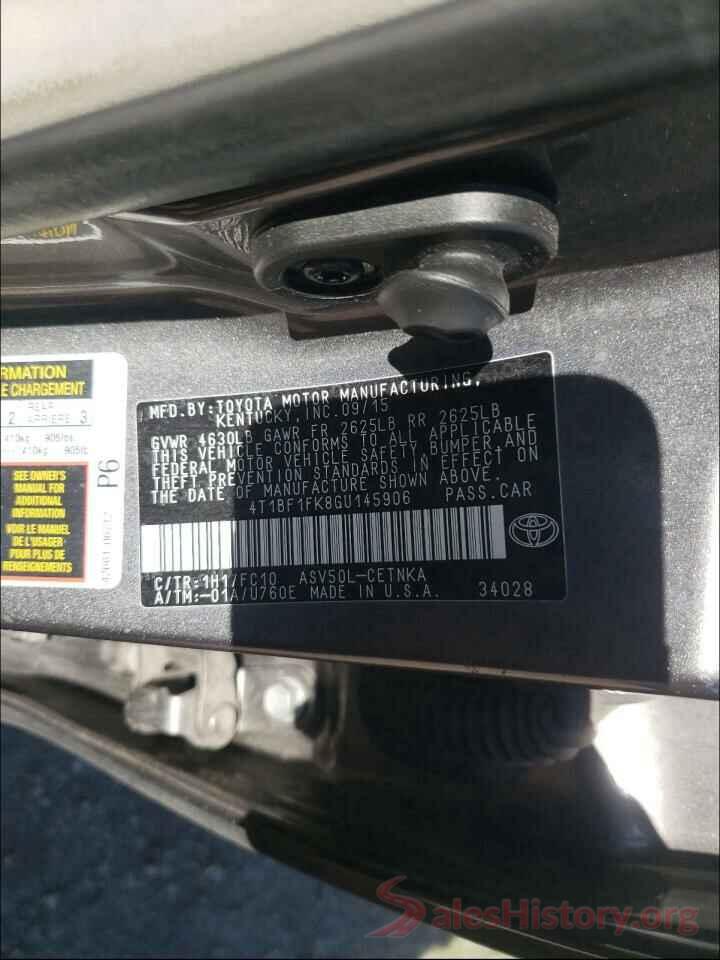 4T1BF1FK8GU145906 2016 TOYOTA CAMRY