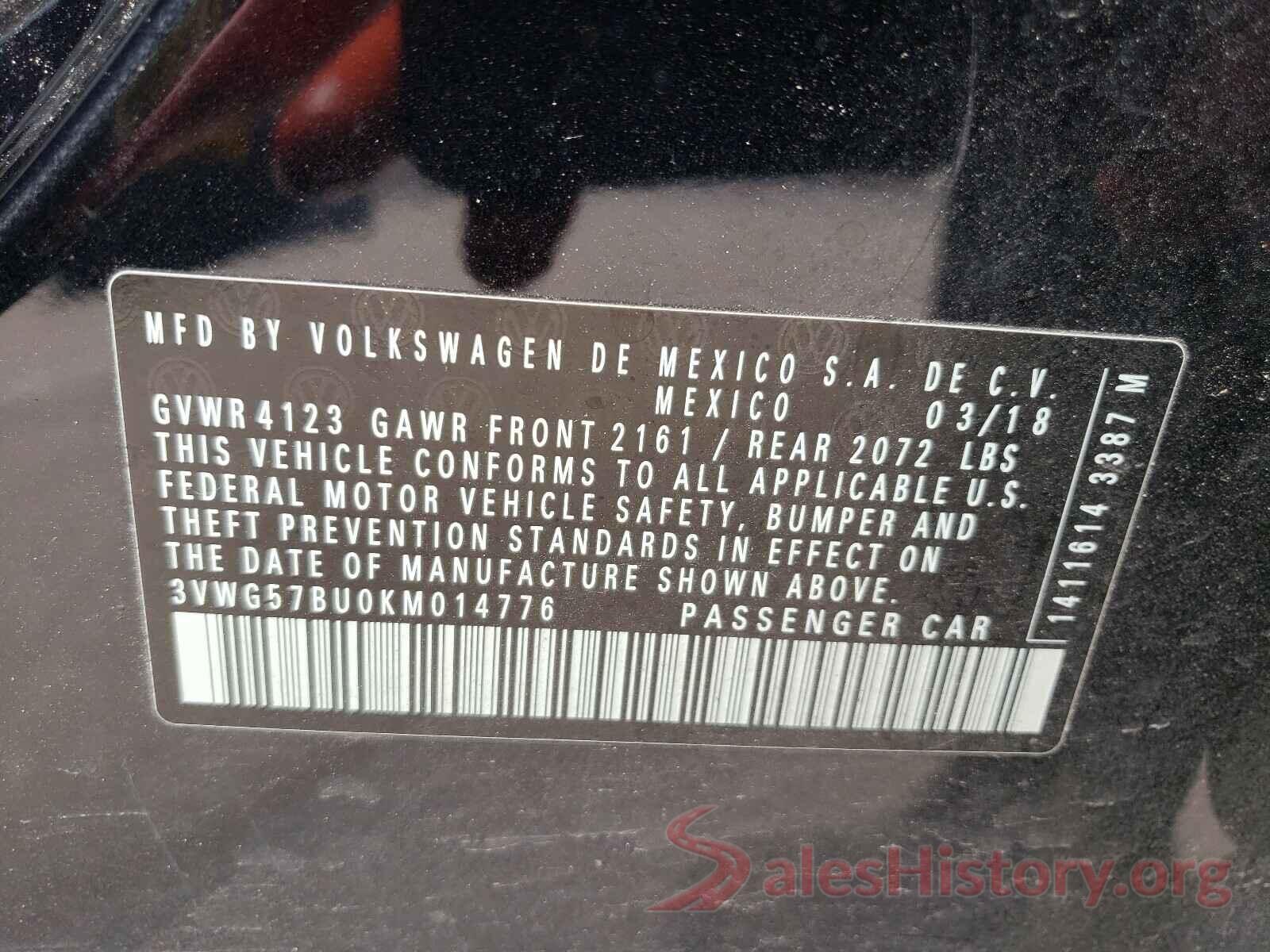 3VWG57BU0KM014776 2019 VOLKSWAGEN JETTA