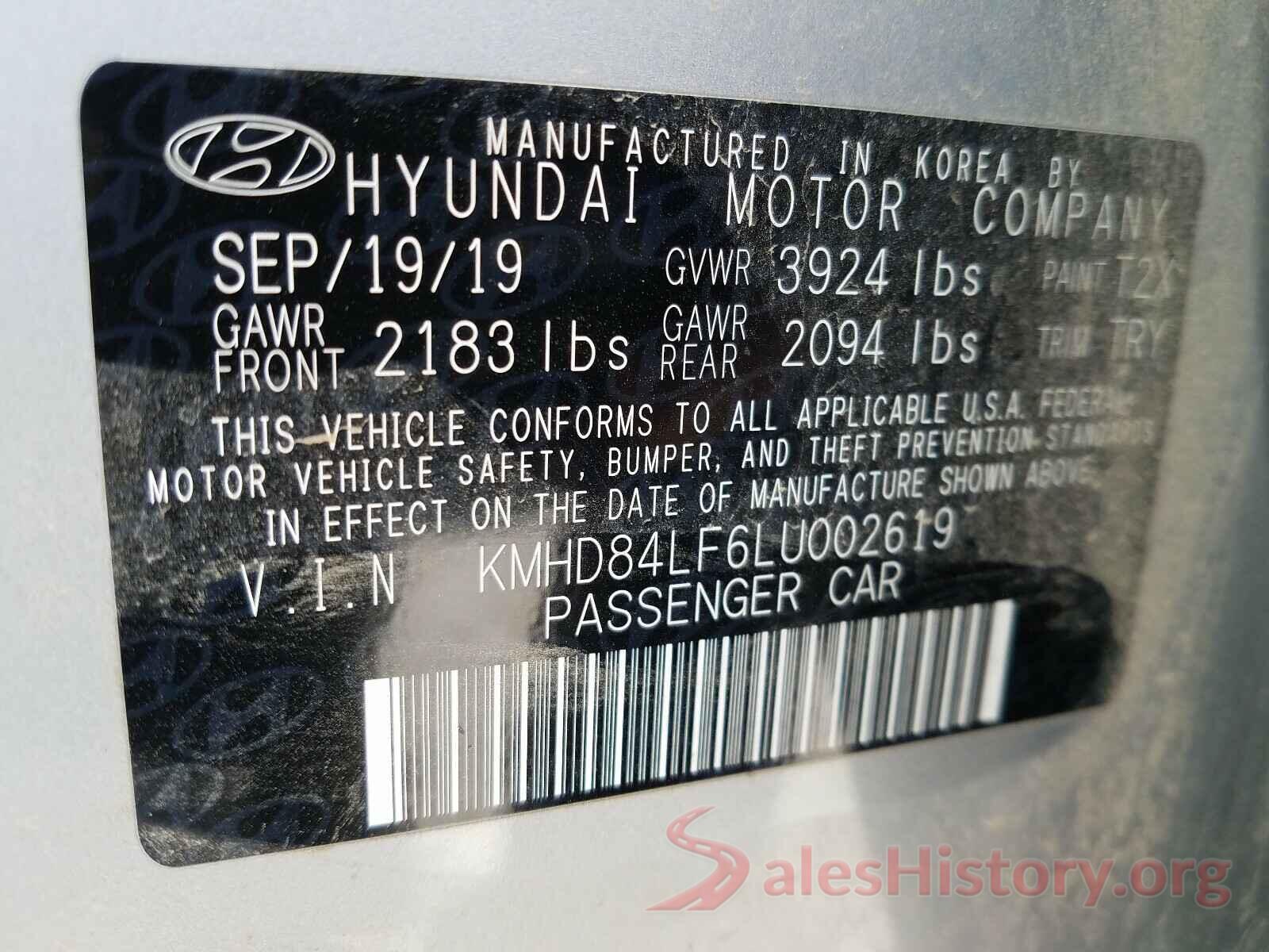 KMHD84LF6LU002619 2020 HYUNDAI ELANTRA