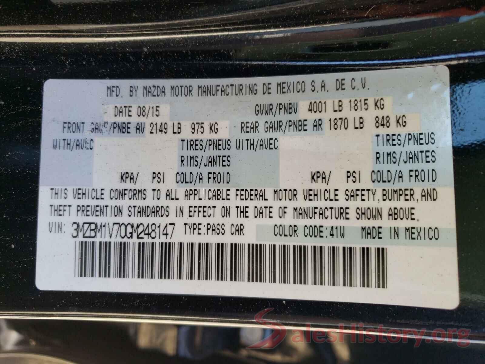 3MZBM1V70GM248147 2016 MAZDA 3