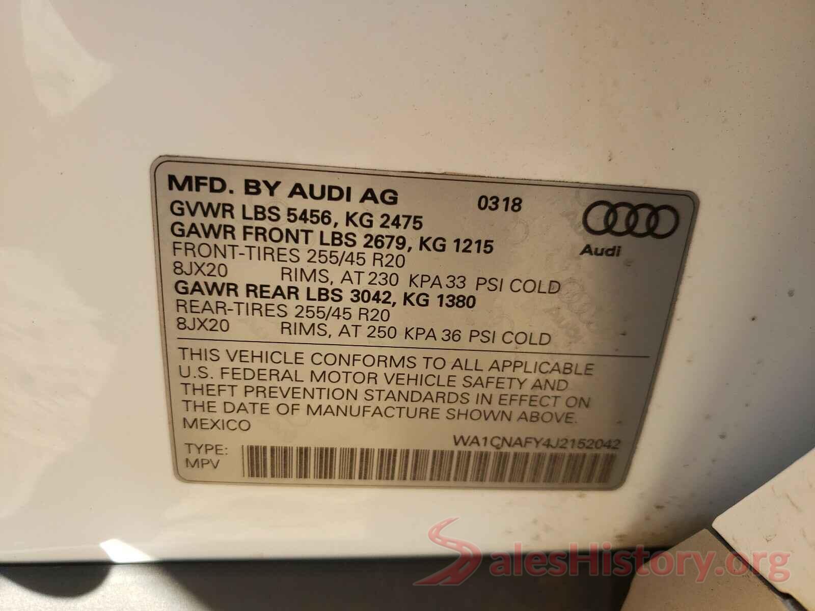 WA1CNAFY4J2152042 2018 AUDI Q5