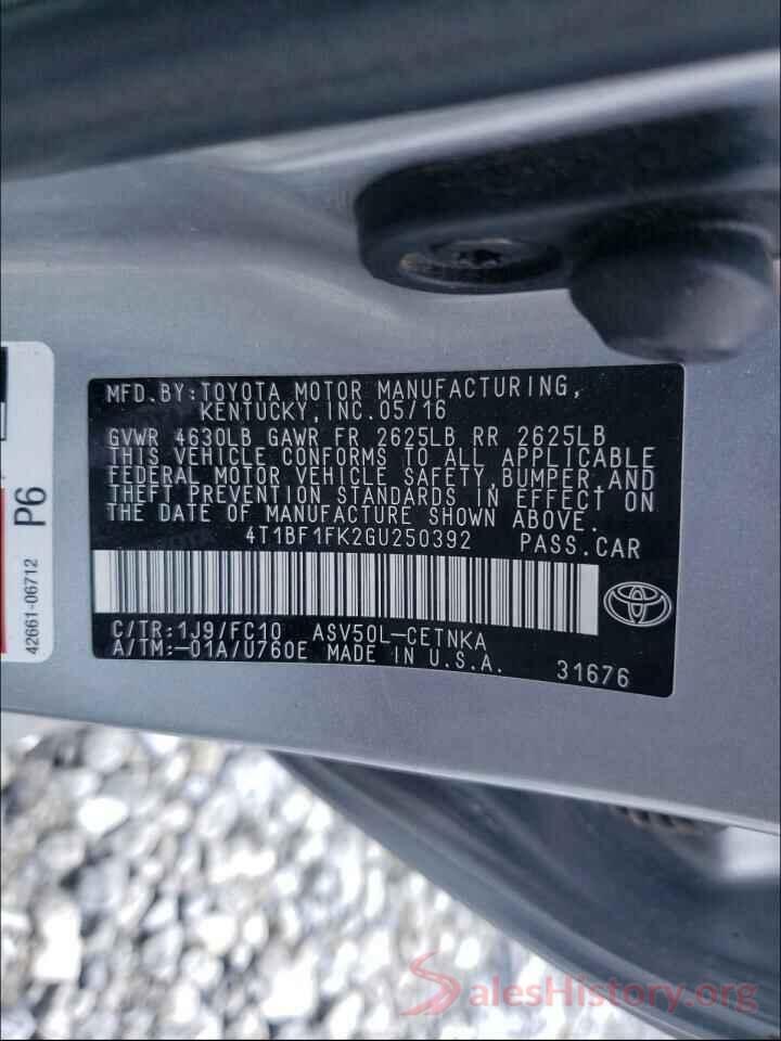 4T1BF1FK2GU250392 2016 TOYOTA CAMRY