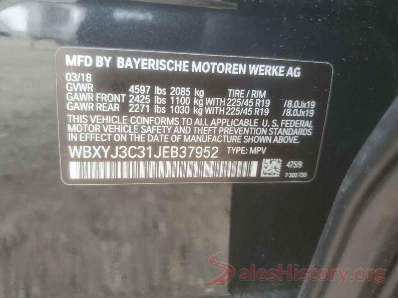 WBXYJ3C31JEB37952 2018 BMW X2