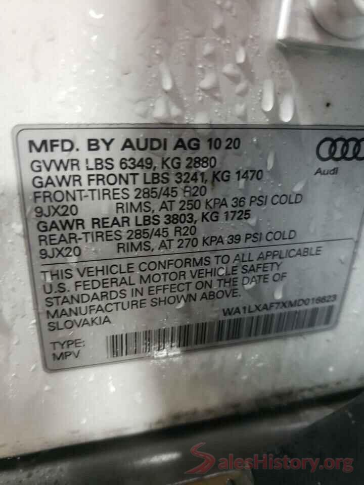 WA1LXAF7XMD016623 2021 AUDI Q7