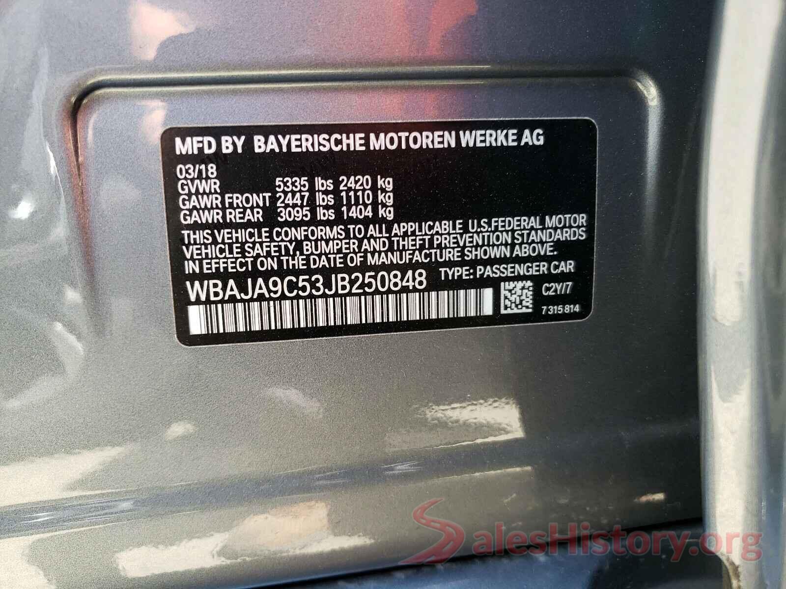 WBAJA9C53JB250848 2018 BMW 5 SERIES