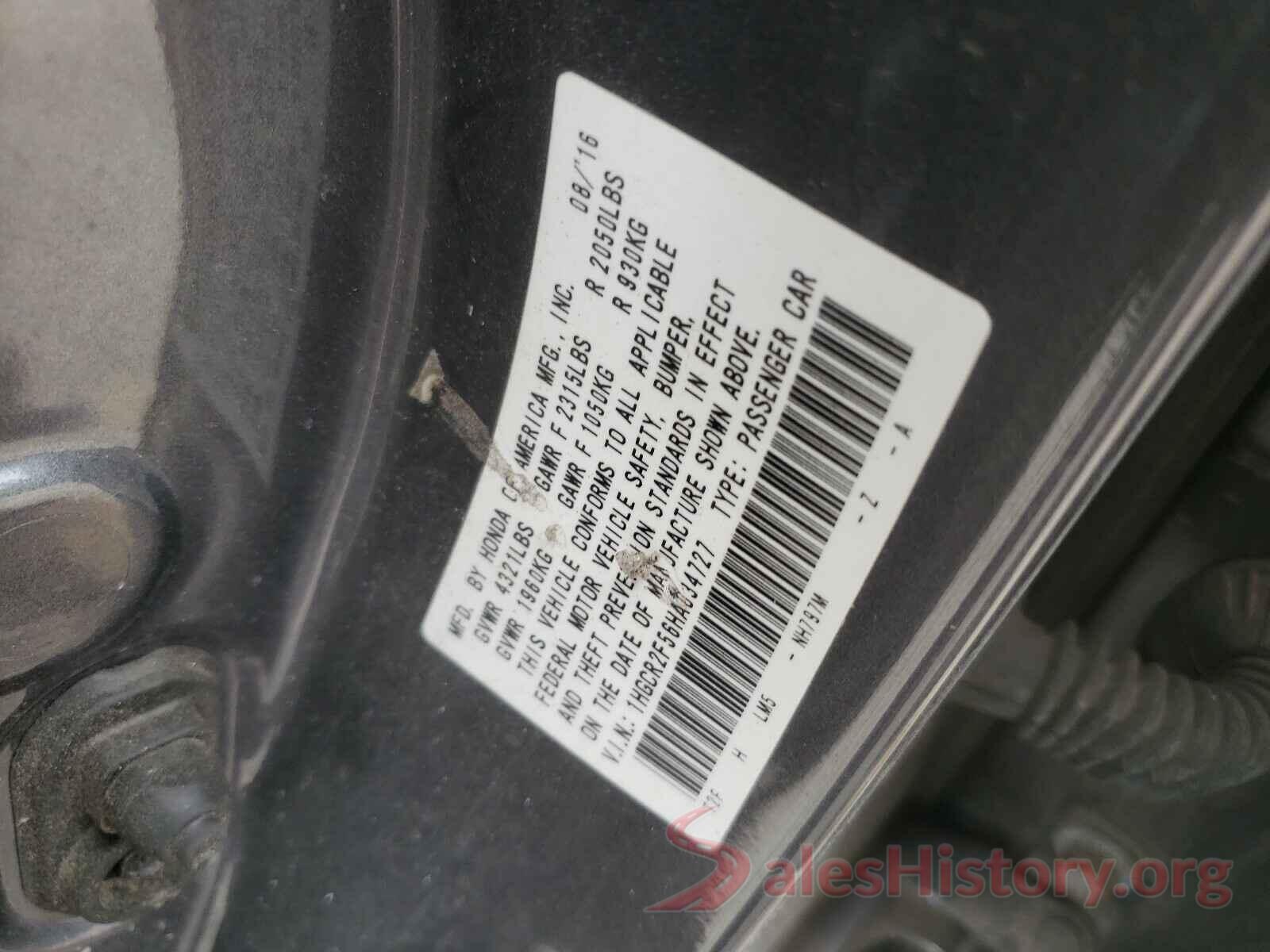 1HGCR2F56HA034727 2017 HONDA ACCORD