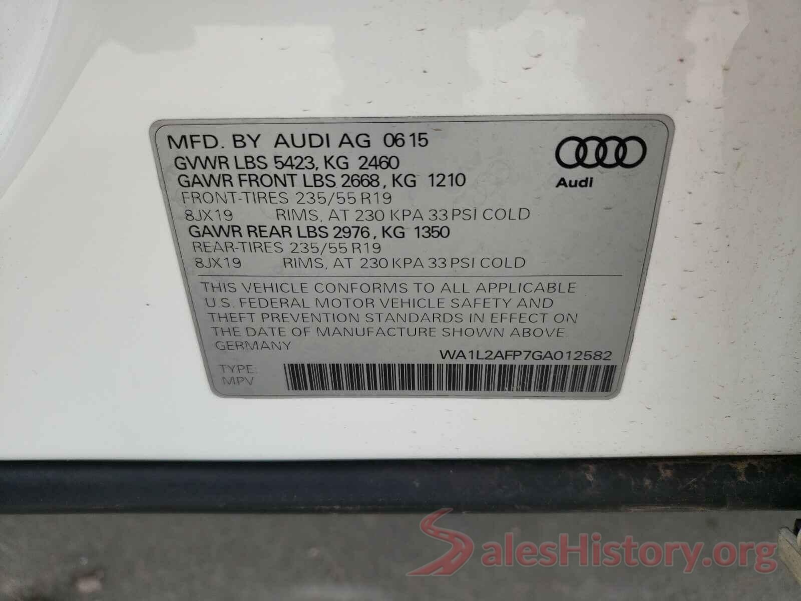 WA1L2AFP7GA012582 2016 AUDI Q5