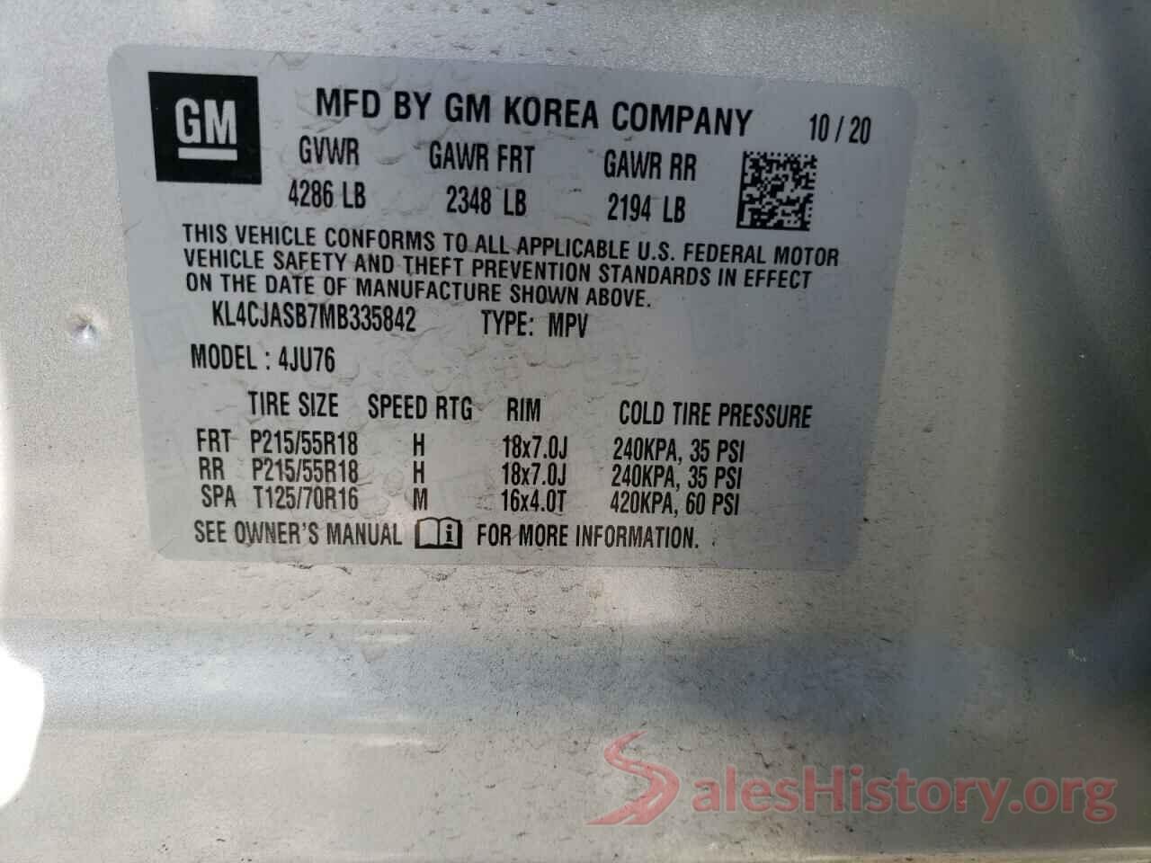 KL4CJASB7MB335842 2021 BUICK ENCORE