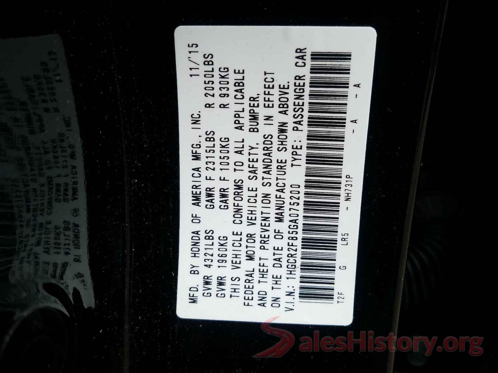 1HGCR2F85GA075200 2016 HONDA ACCORD