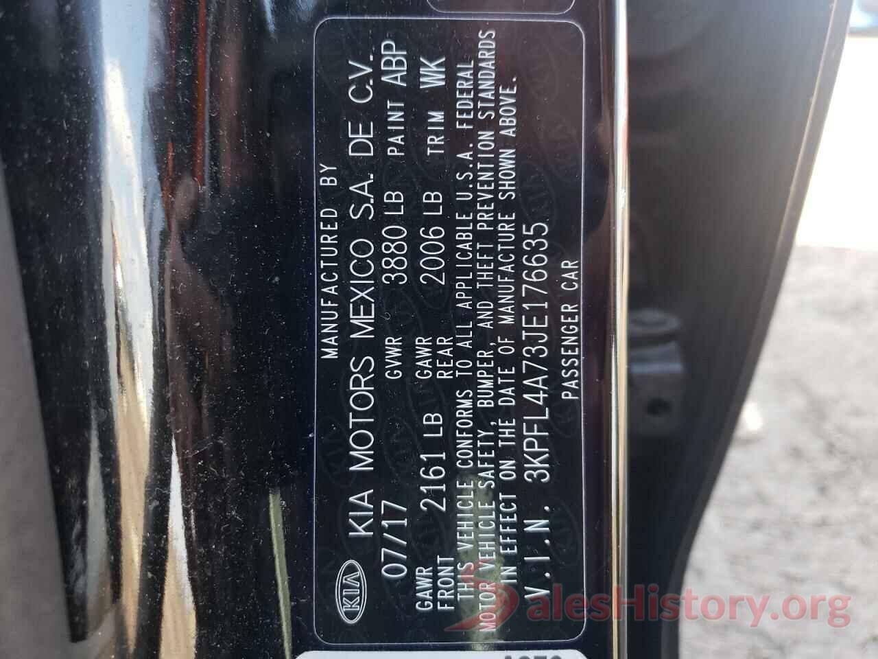 3KPFL4A73JE176635 2018 KIA FORTE