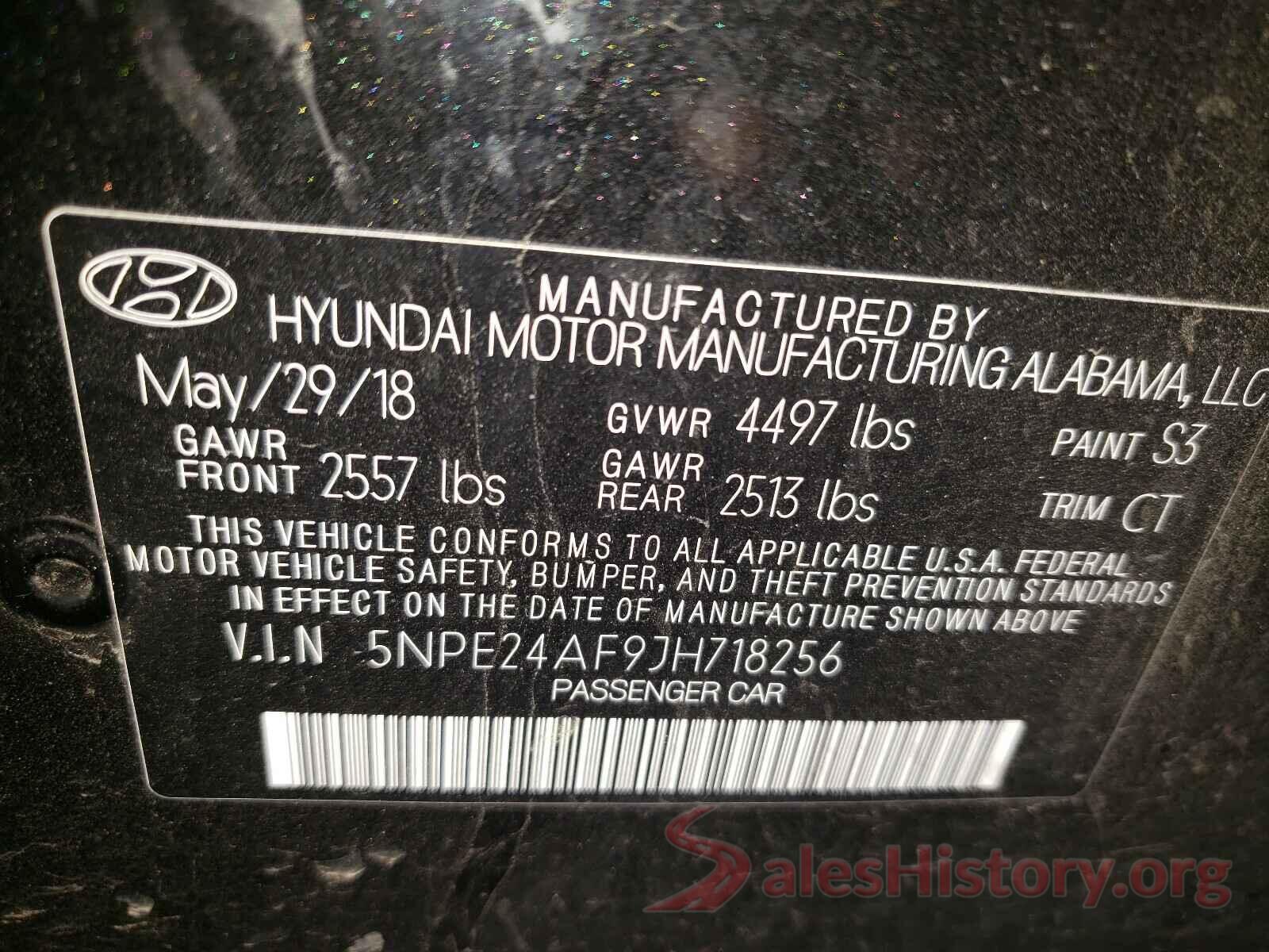 5NPE24AF9JH718256 2018 HYUNDAI SONATA