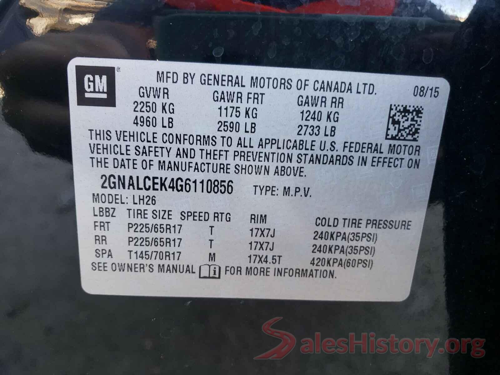 2GNALCEK4G6110856 2016 CHEVROLET EQUINOX