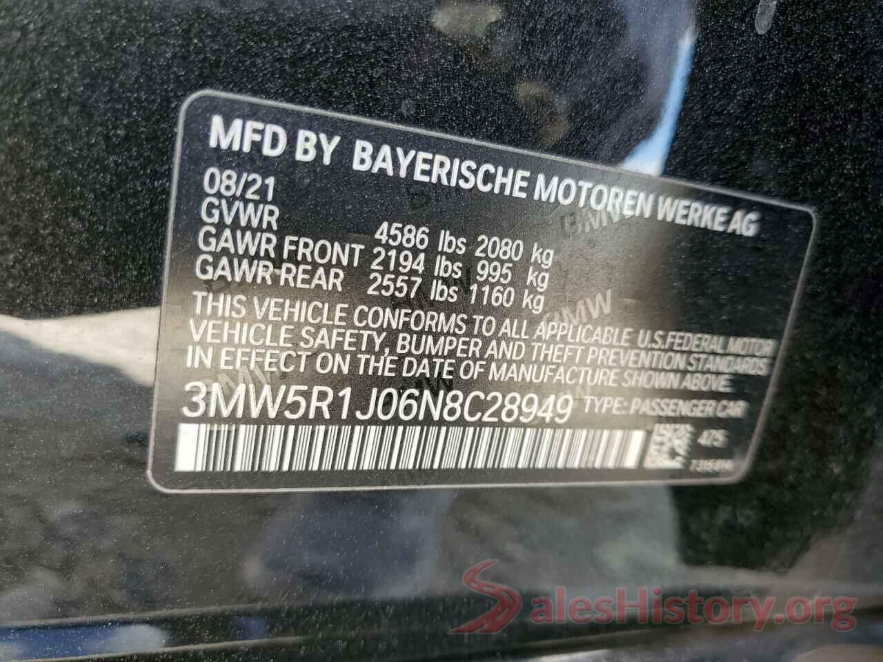 3MW5R1J06N8C28949 2022 BMW 3 SERIES