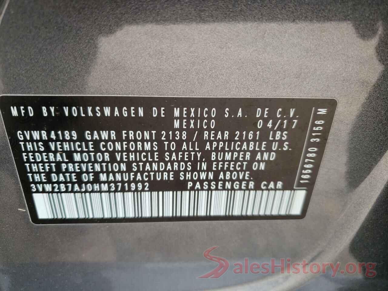 3VW2B7AJ0HM371992 2017 VOLKSWAGEN JETTA