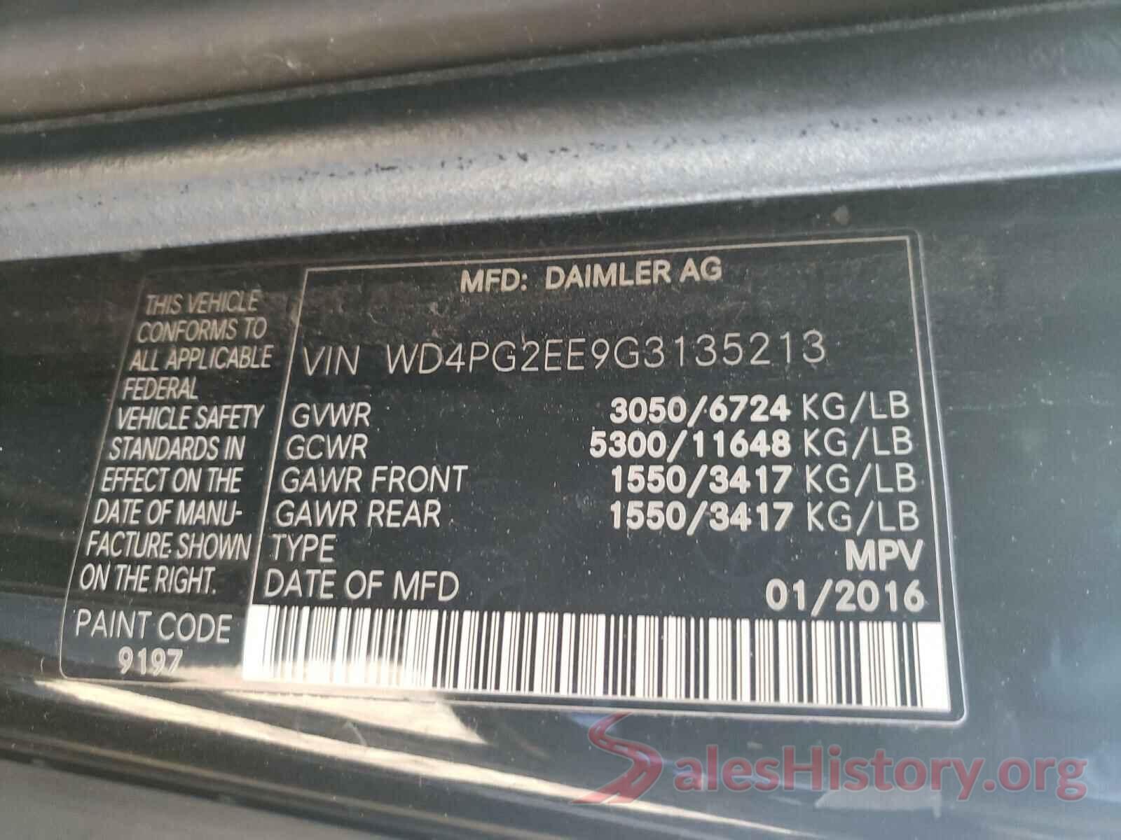 WD4PG2EE9G3135213 2016 MERCEDES-BENZ ALL OTHER