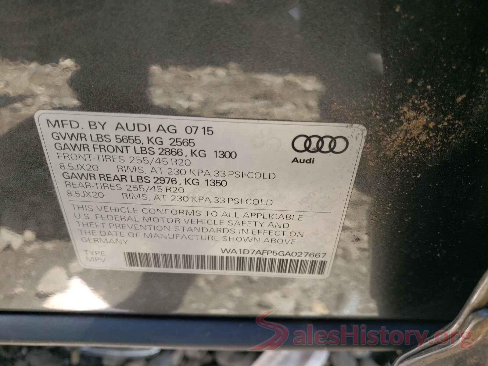 WA1D7AFP5GA027667 2016 AUDI Q5