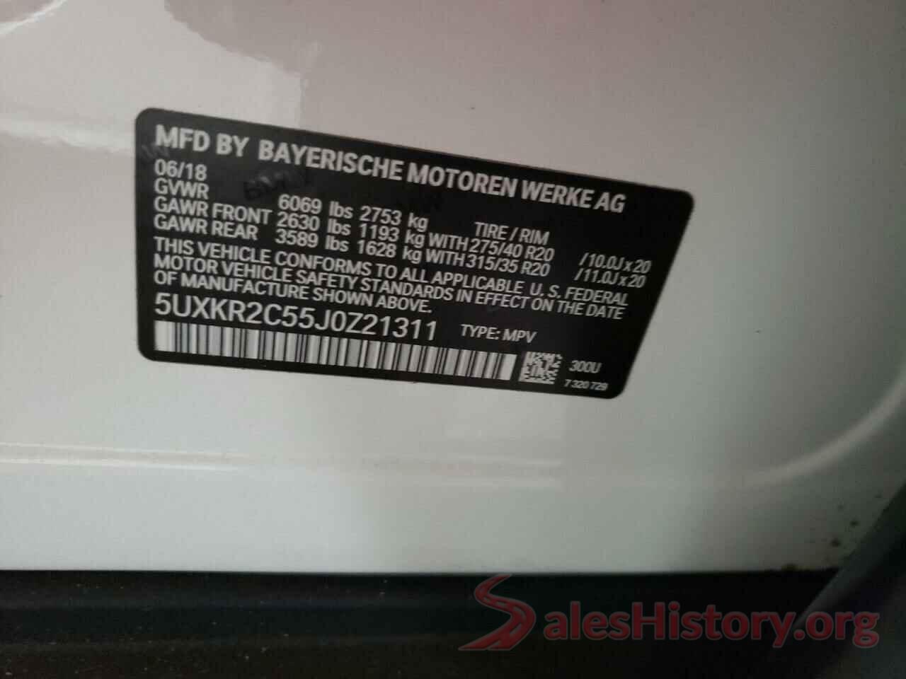 5UXKR2C55J0Z21311 2018 BMW X5