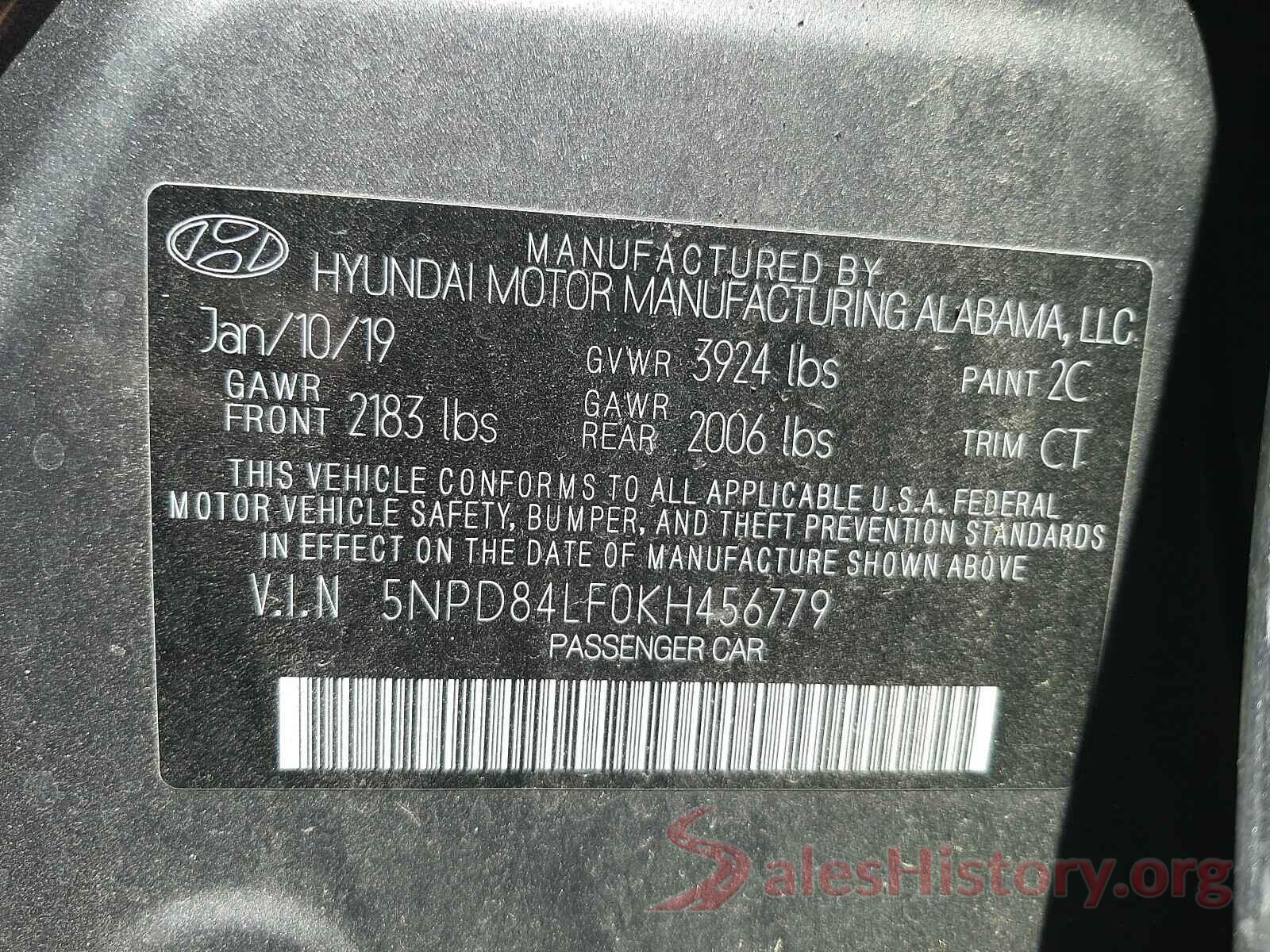 5NPD84LF0KH456779 2019 HYUNDAI ELANTRA