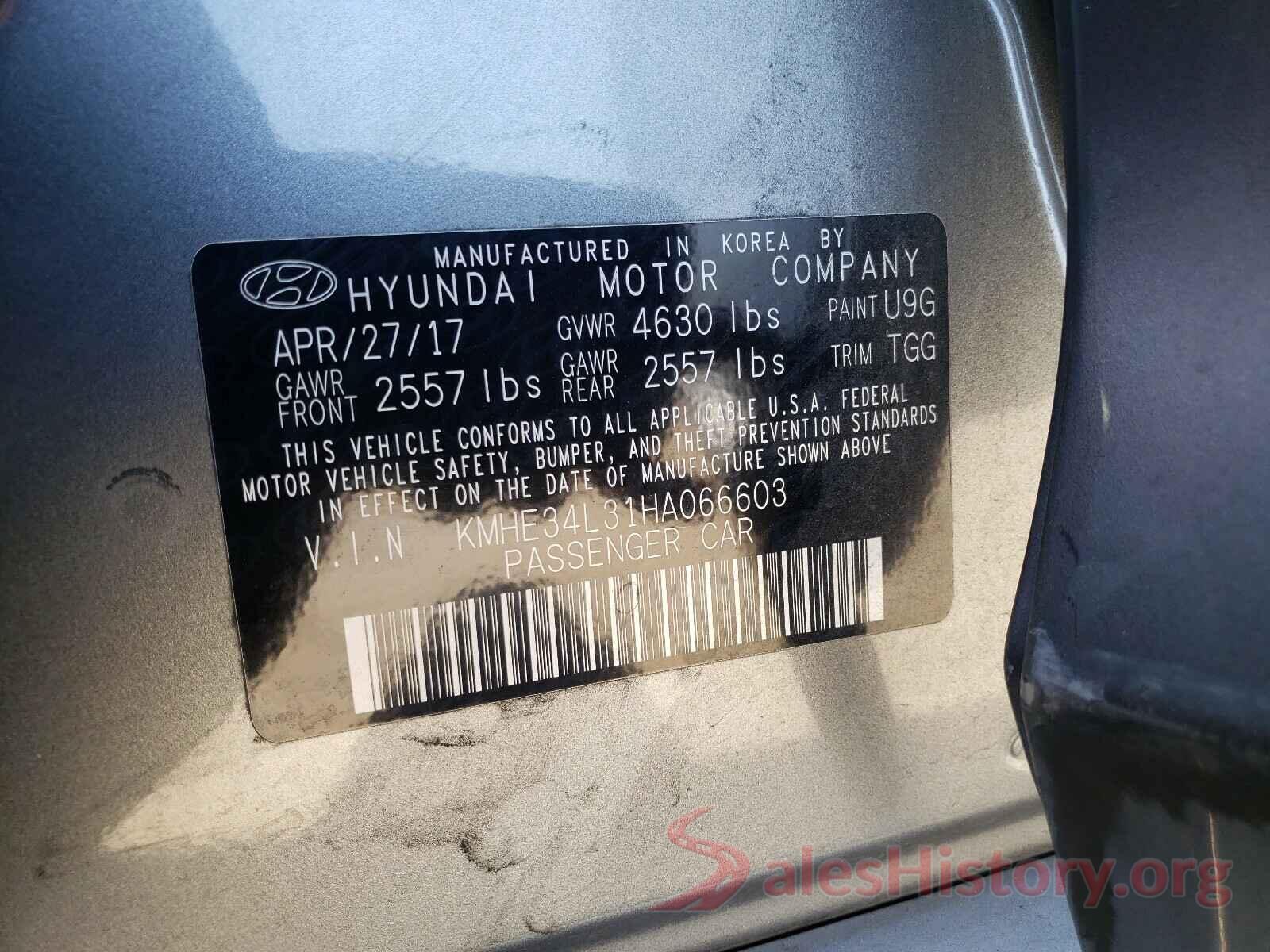 KMHE34L31HA066603 2017 HYUNDAI SONATA