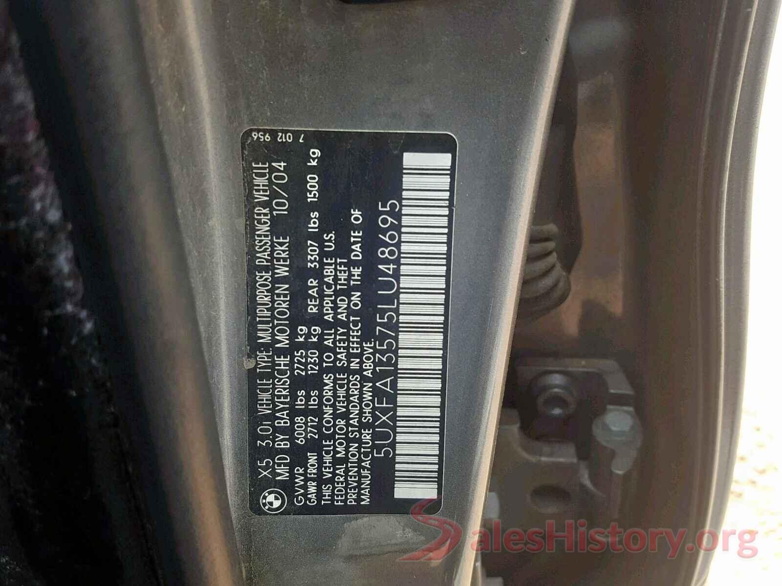 5UXFA13575LU48695 2005 BMW X5