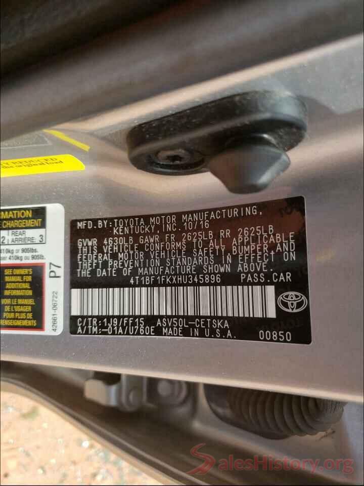 4T1BF1FKXHU345896 2017 TOYOTA CAMRY