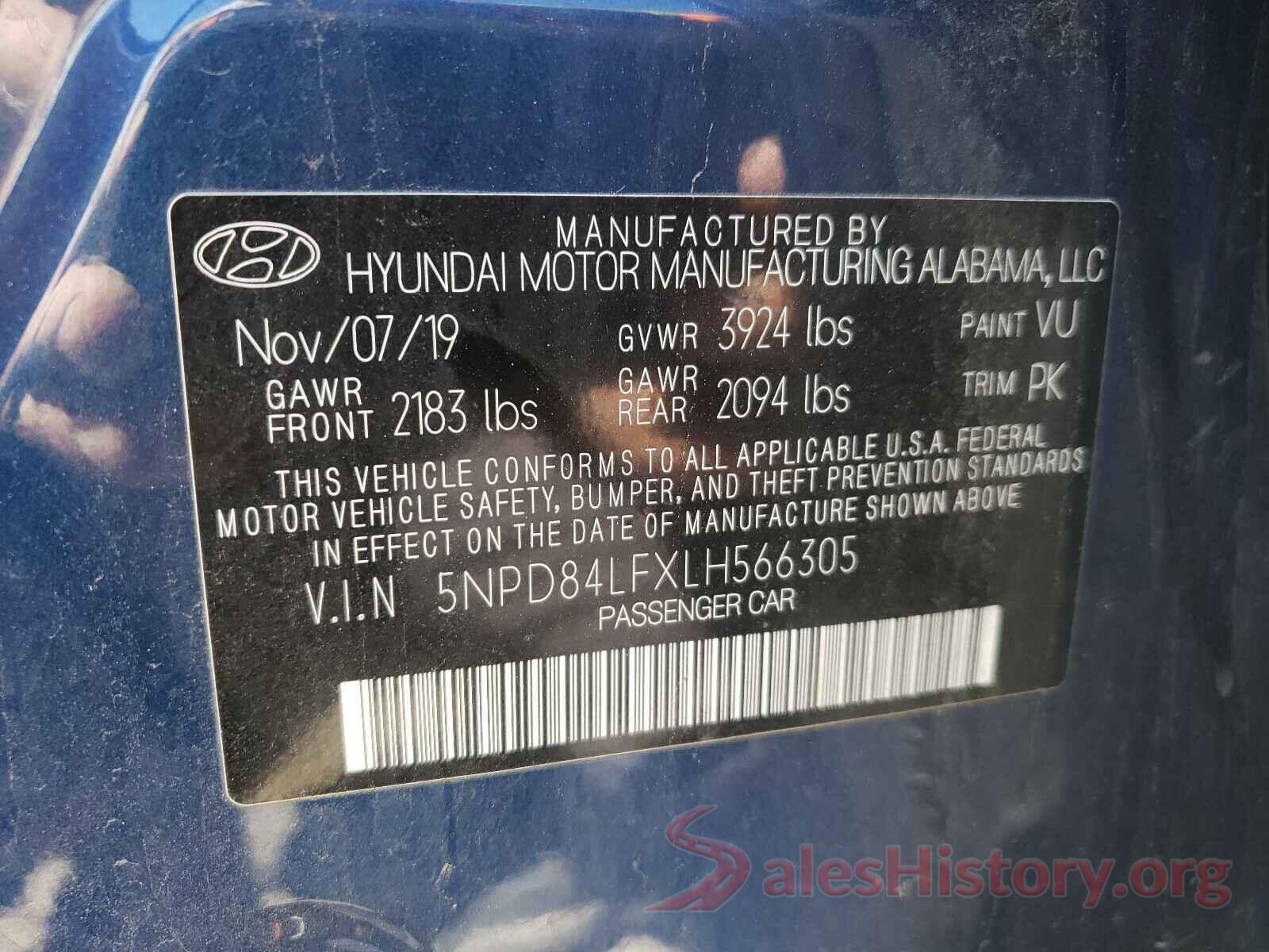 5NPD84LFXLH566305 2020 HYUNDAI ELANTRA