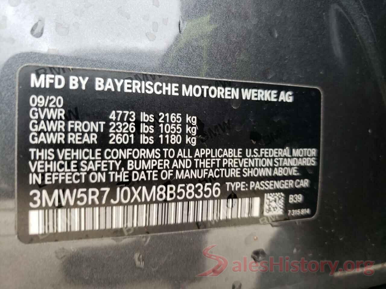 3MW5R7J0XM8B58356 2021 BMW 3 SERIES