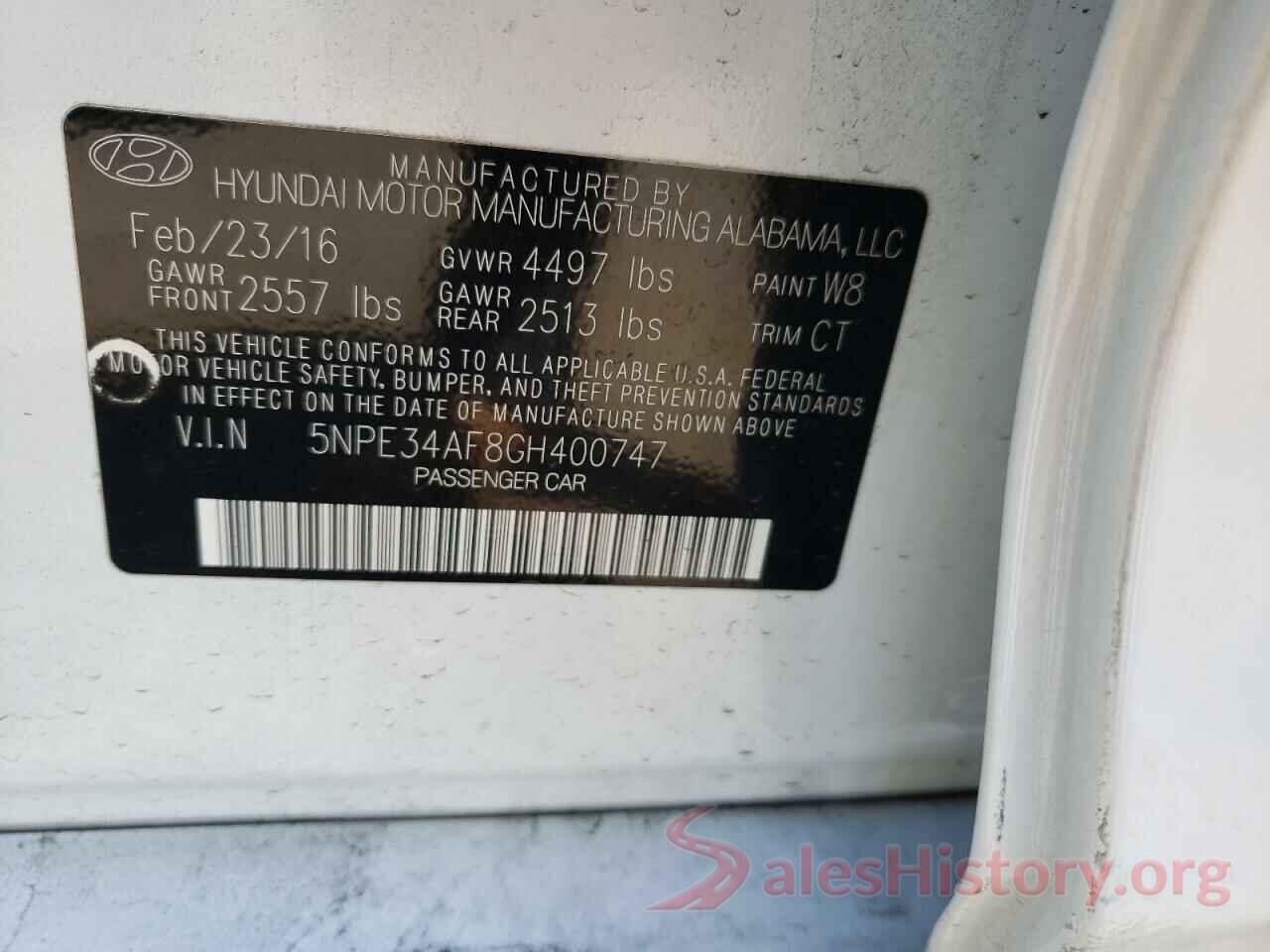 5NPE34AF8GH400747 2016 HYUNDAI SONATA