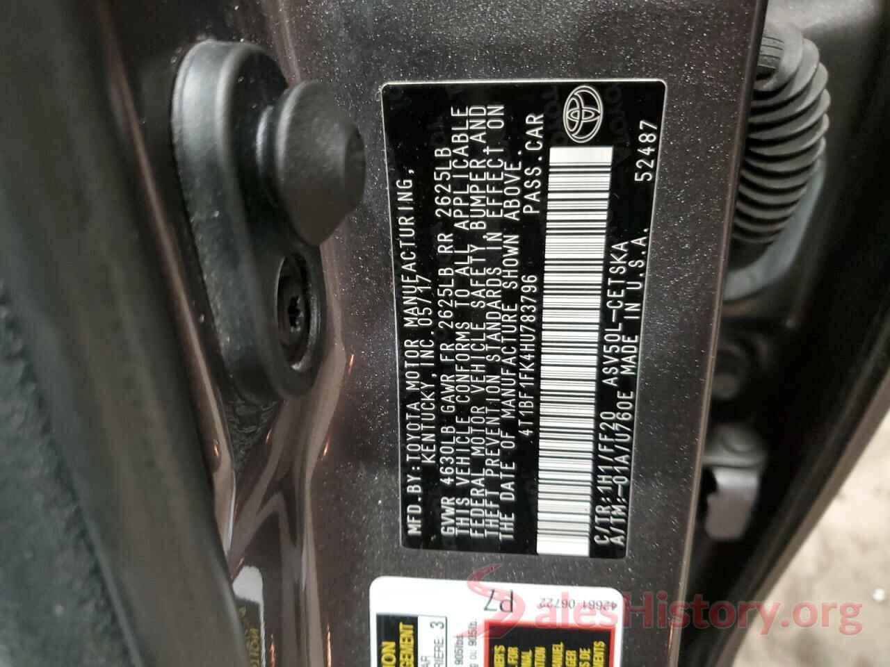 4T1BF1FK4HU783796 2017 TOYOTA CAMRY