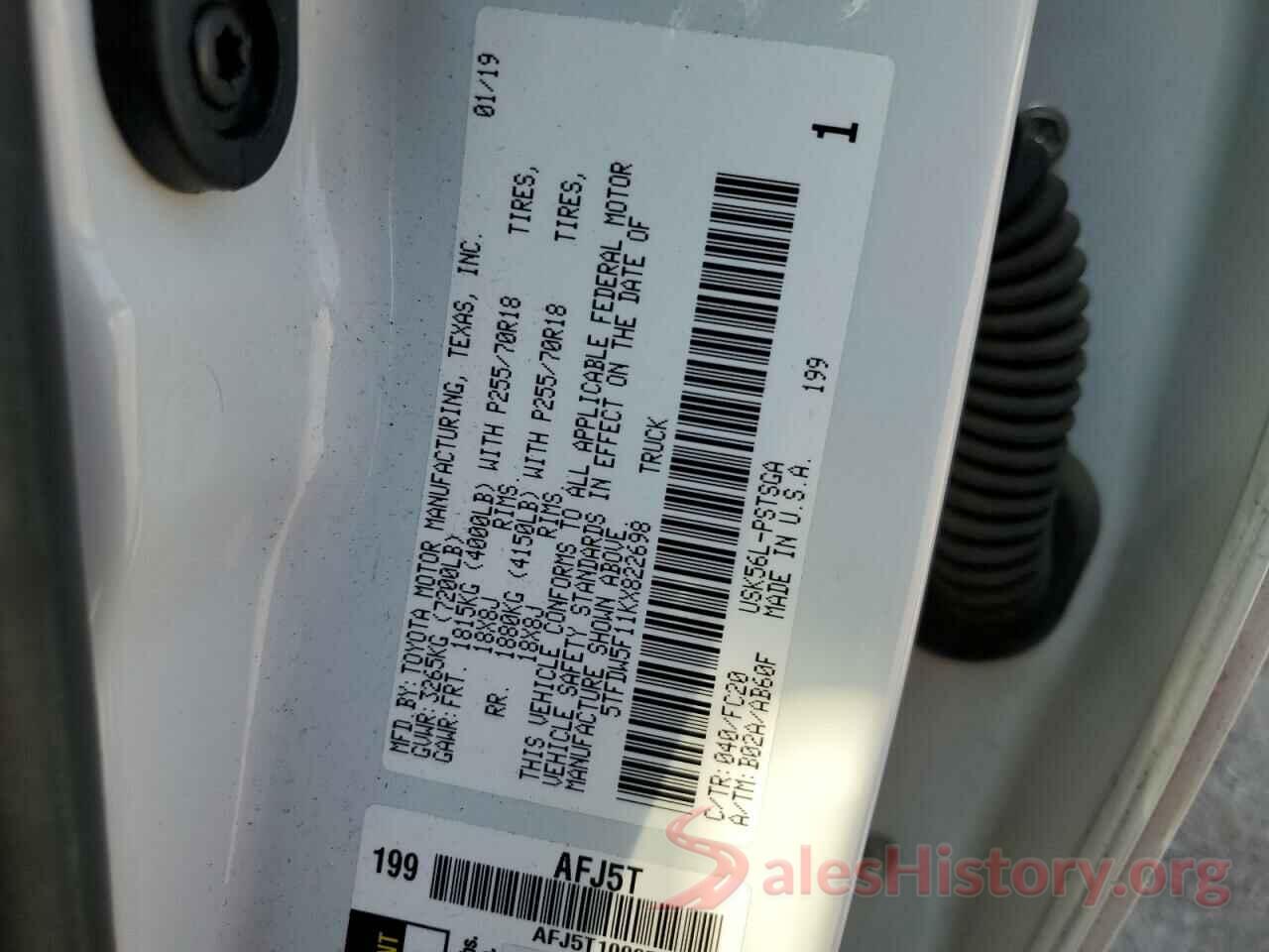 5TFDW5F11KX822698 2019 TOYOTA TUNDRA