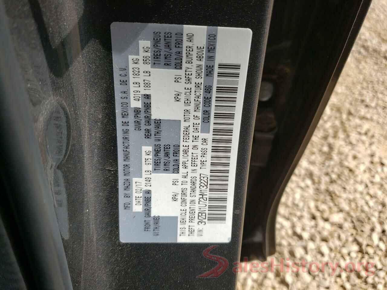 3MZBN1U72HM132237 2017 MAZDA 3