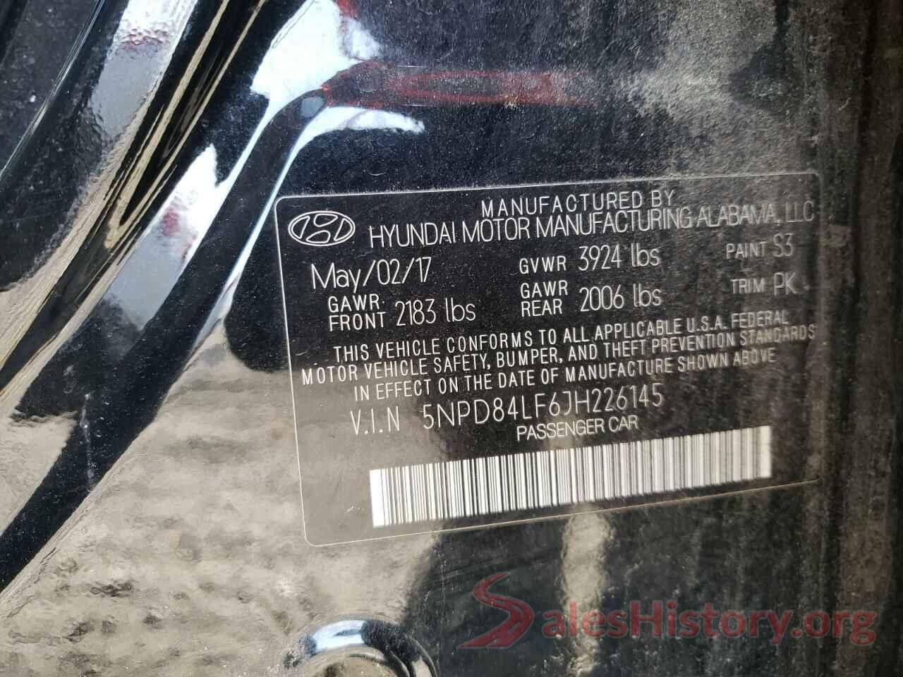 5NPD84LF6JH226145 2018 HYUNDAI ELANTRA