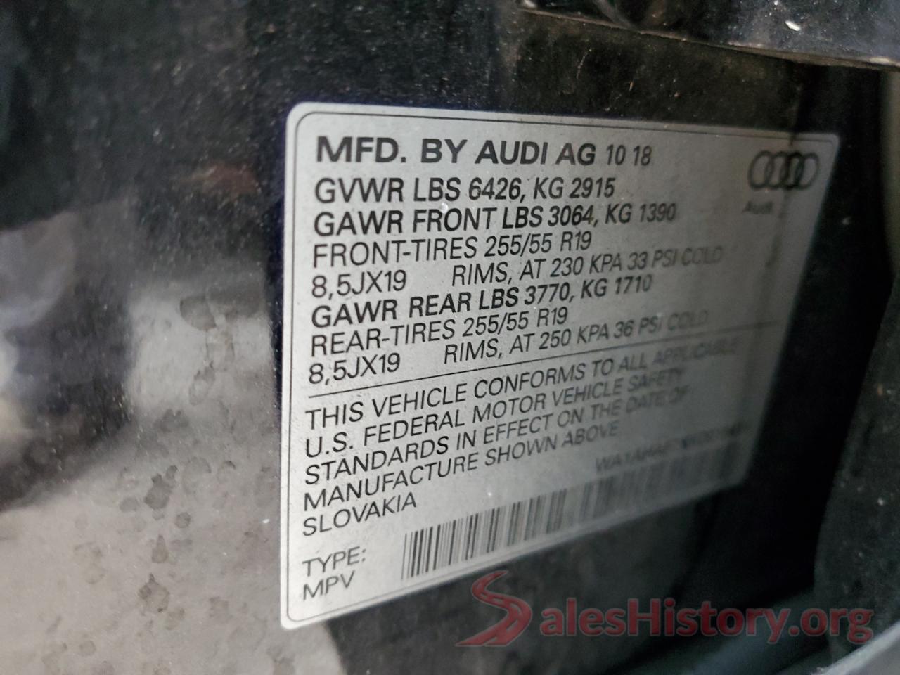 WA1AHAF7XKD015411 2019 AUDI Q7