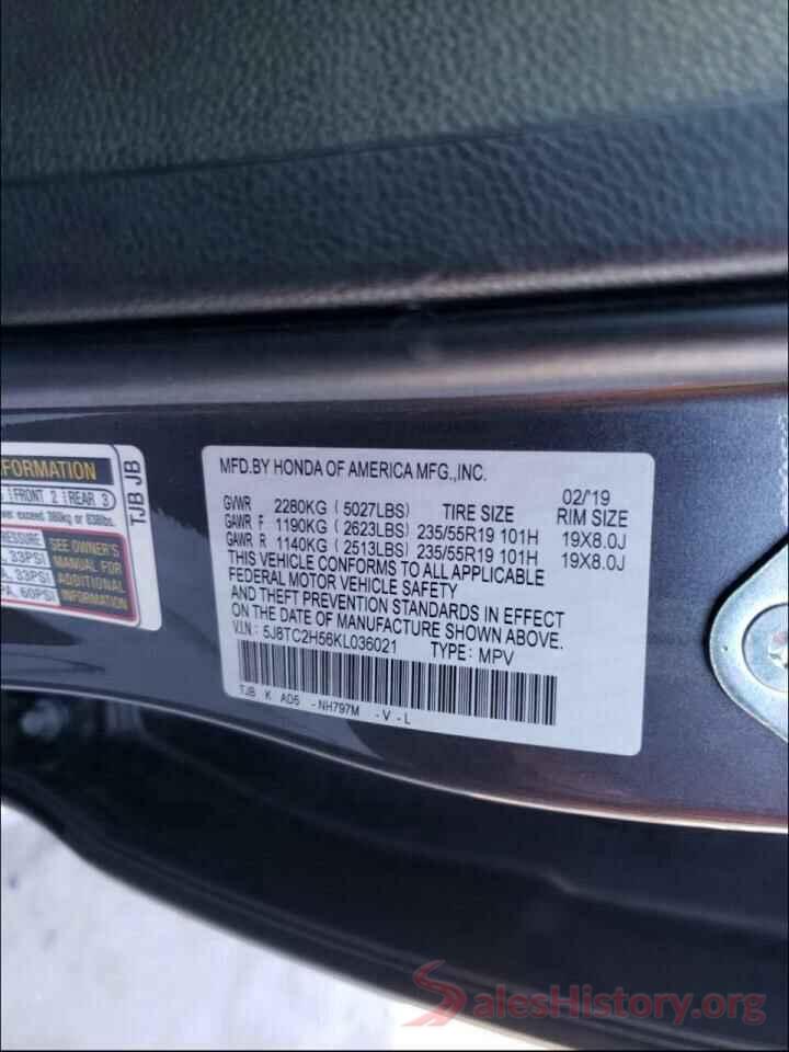 5J8TC2H56KL036021 2019 ACURA RDX