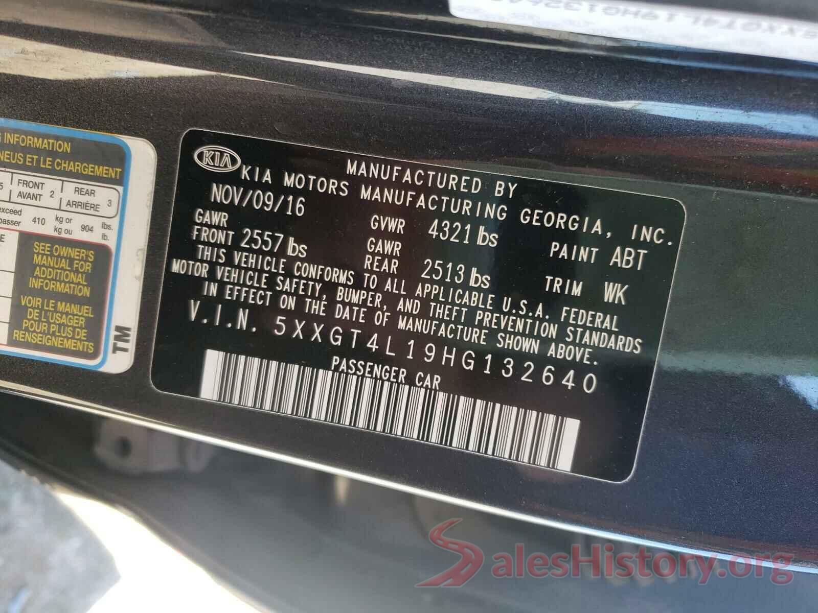 5XXGT4L19HG132640 2017 KIA OPTIMA