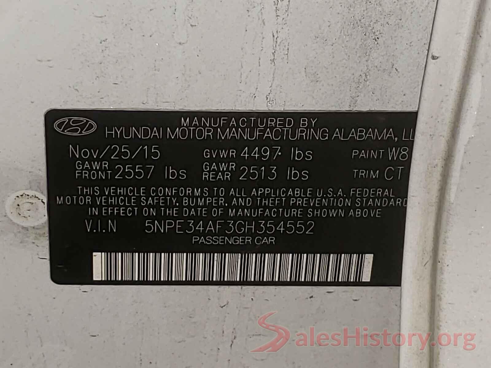 5NPE34AF3GH354552 2016 HYUNDAI SONATA