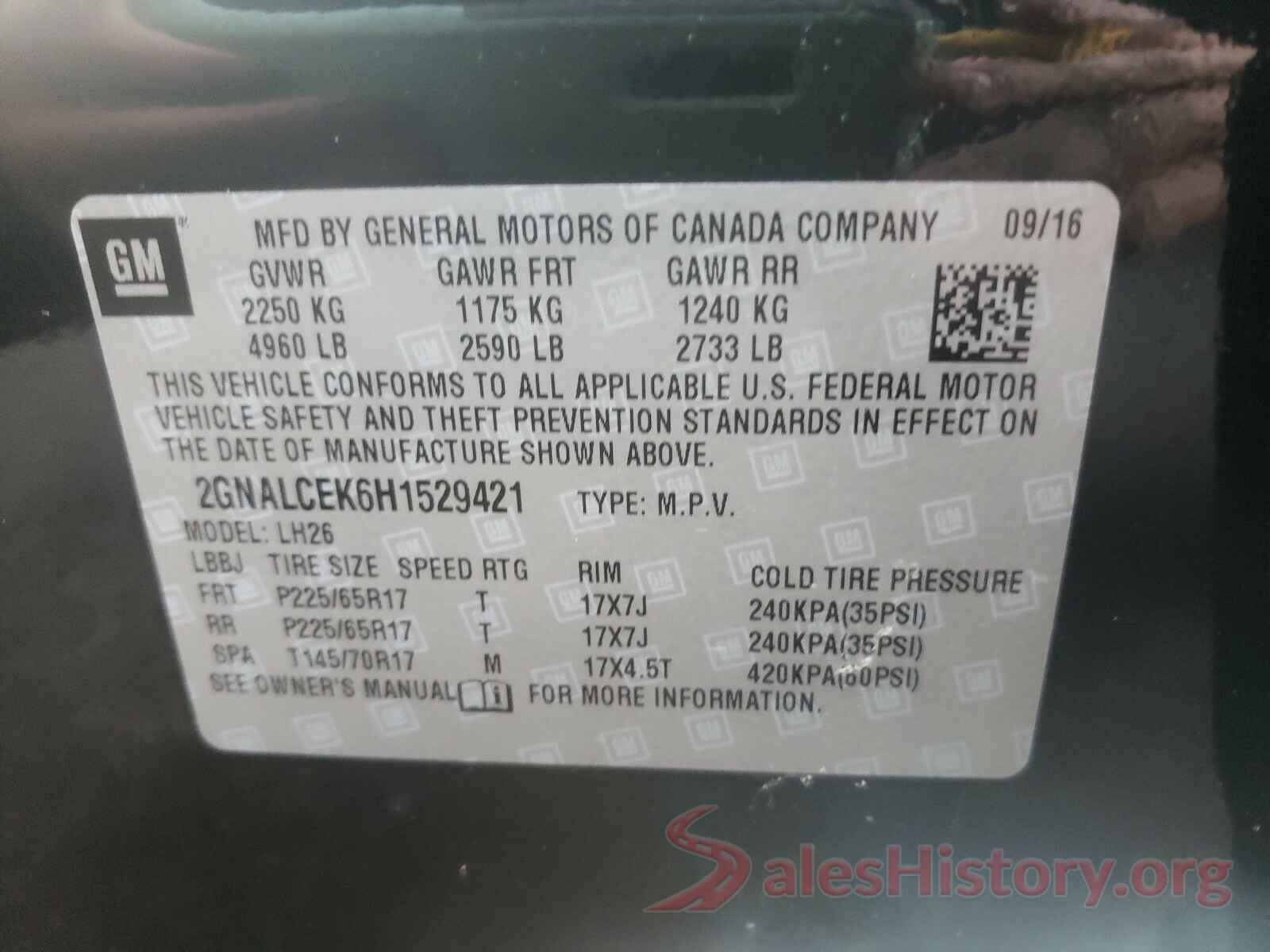 2GNALCEK6H1529421 2017 CHEVROLET EQUINOX